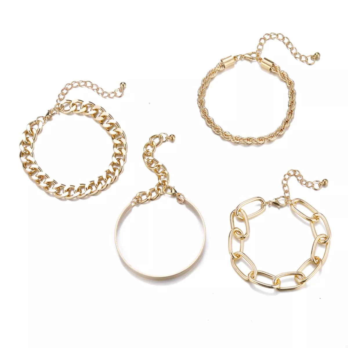 4 Piece 18K Gold-Plated Minimalist Bracelet