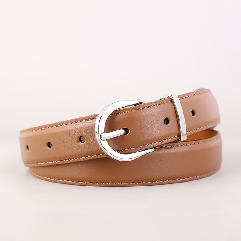 Silver Buckle Leather Belt