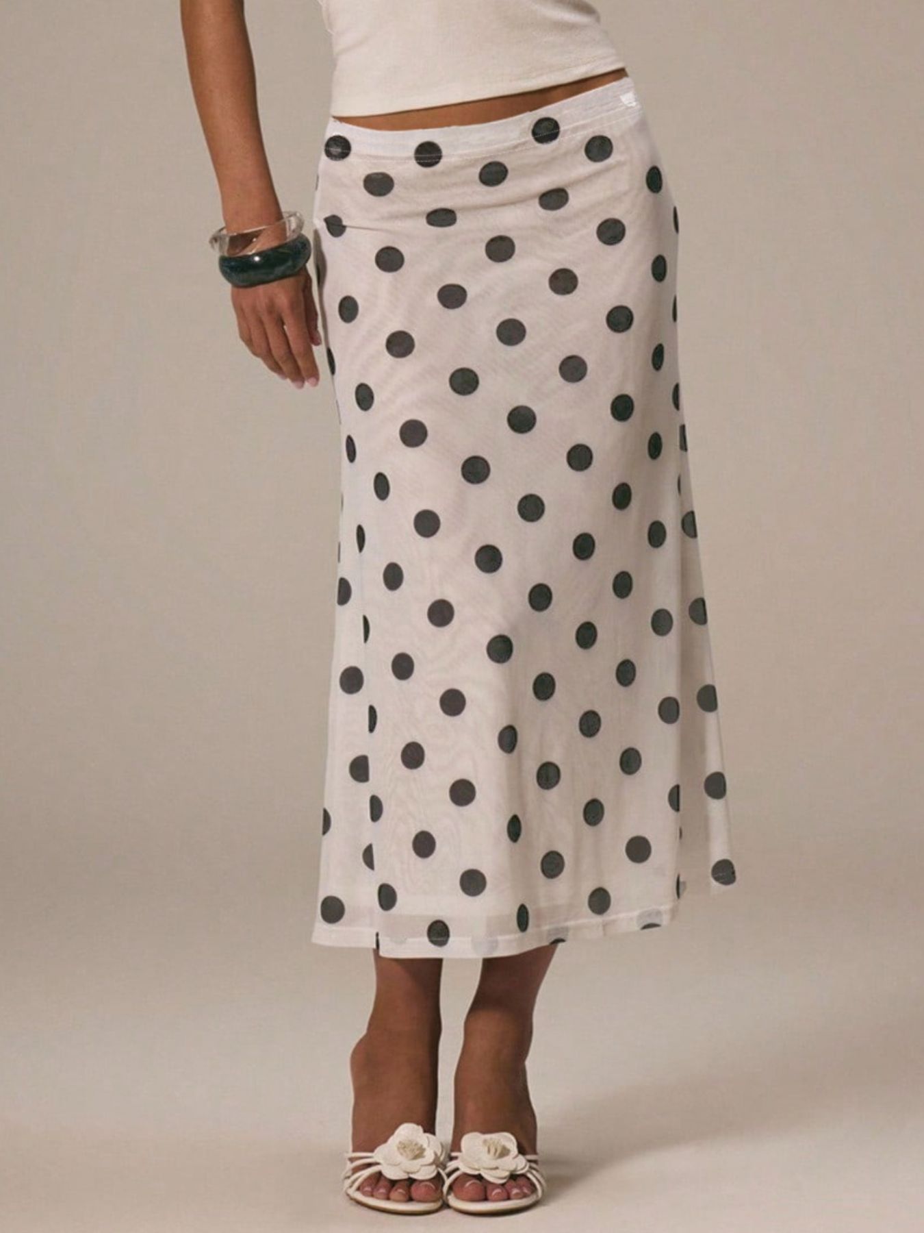 Polka Dot Midi Skirt