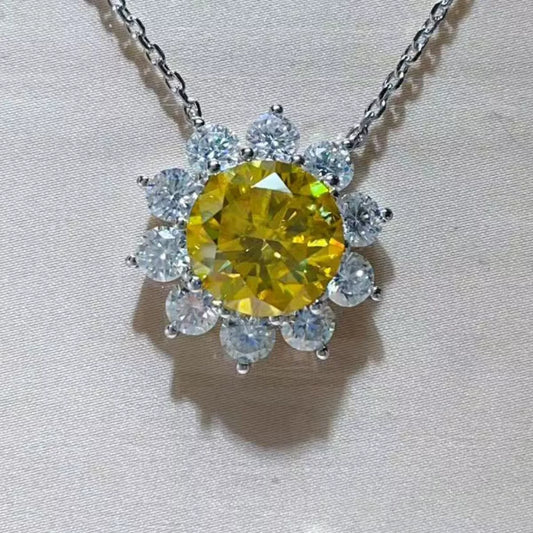 5 Carat Moissanite 925 Sterling Silver Pendant Necklace