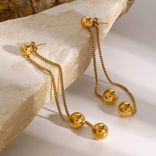 18K Gold-Plated Ball Drop Earrings