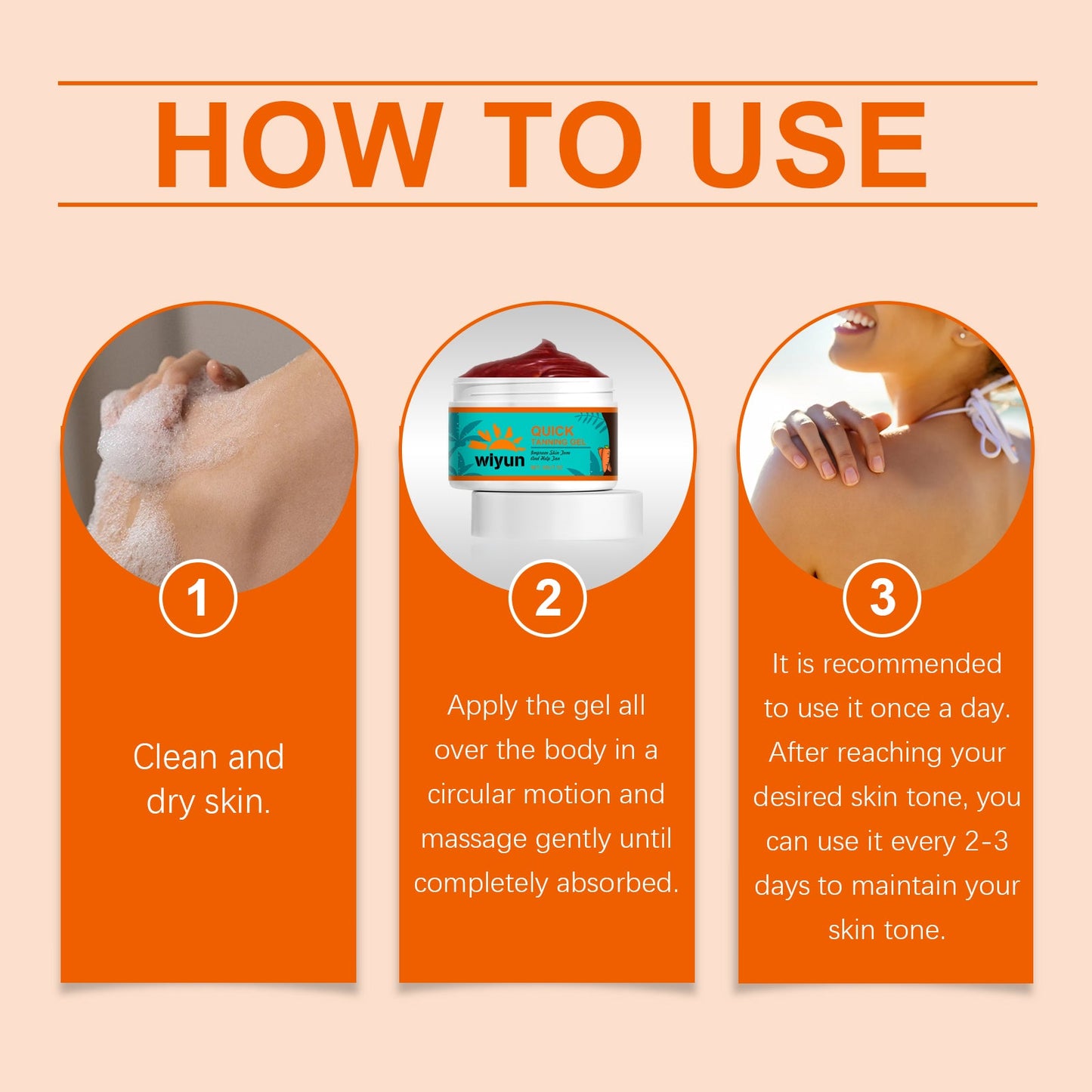 Wiyun Quick Tanning Gel, Tanner Repair Gel Bronzer Tanner Moisturizing And Nourishing Gel