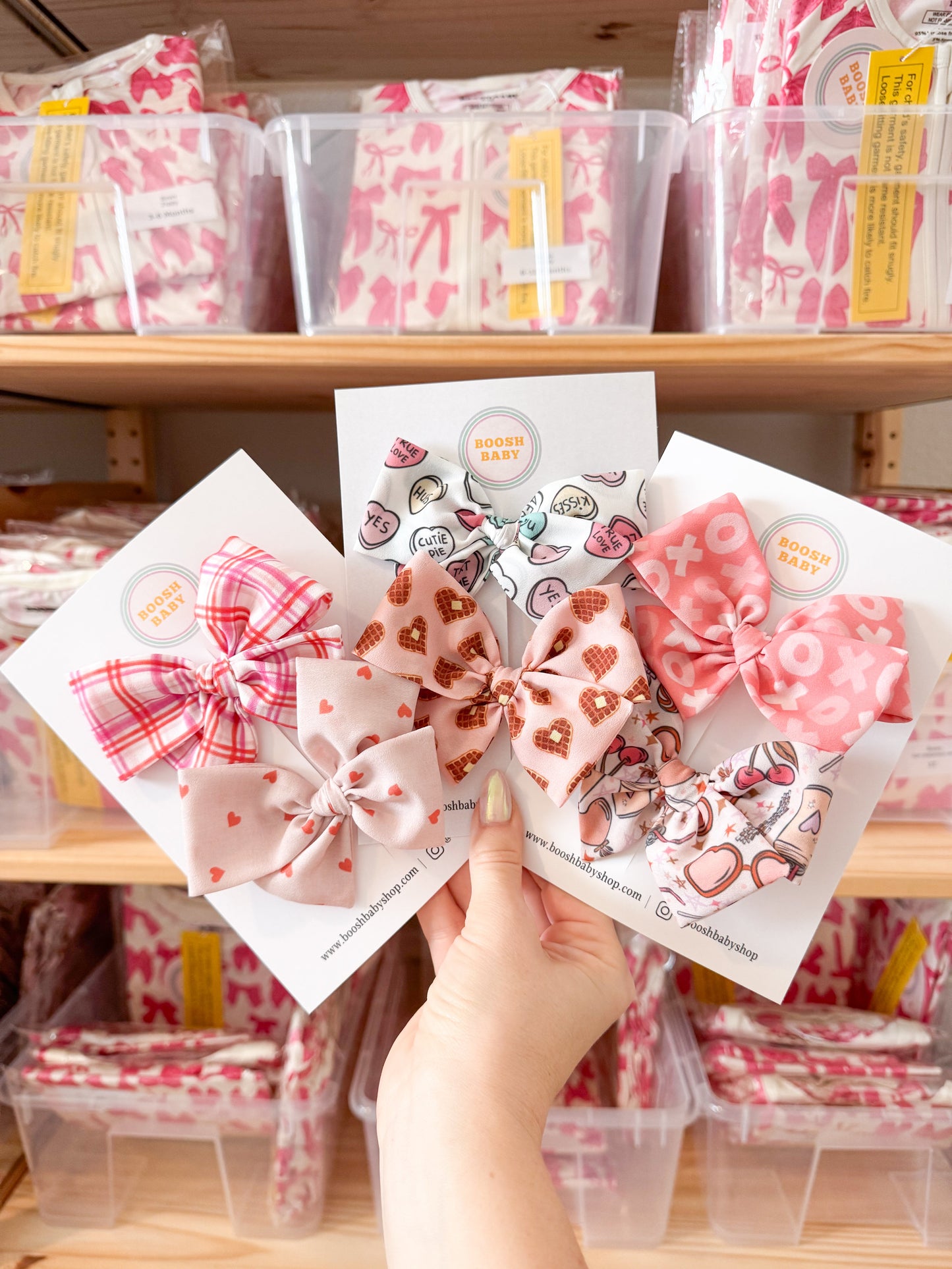 Ditsy Red Hearts Pinwheel