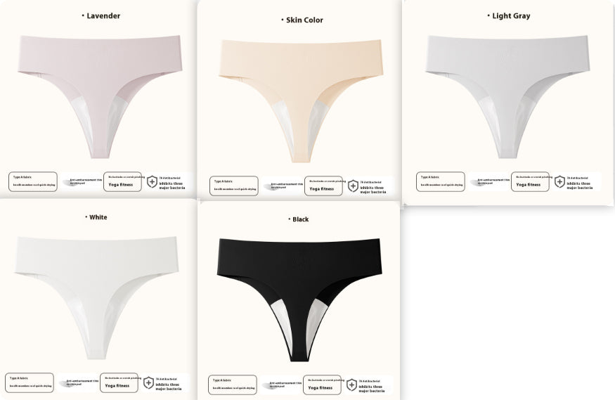 Women's Ice Silk Seamless Solid Color Anti-embarrassment Line Underwear