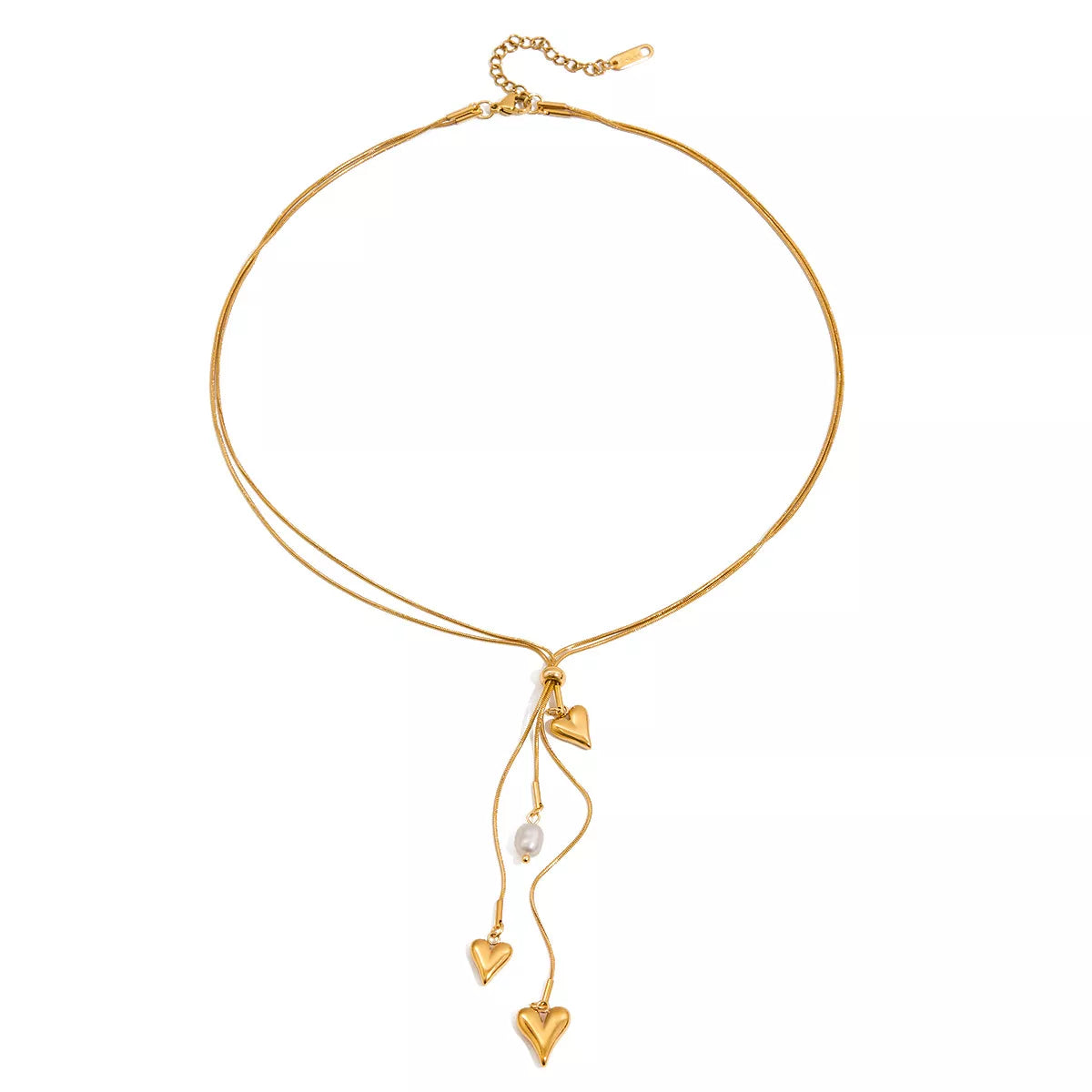 18K Gold-Plated Double Layered Heart Necklace