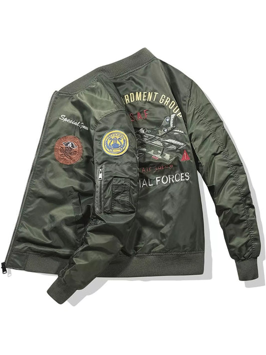 Men's Plus Size Zip Up Bomber Jacket