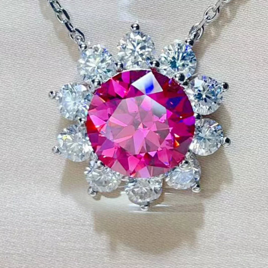 5 Carat Moissanite 925 Sterling Silver Pendant Necklace