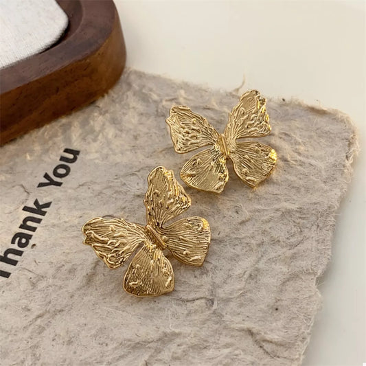18K Gold-Plated Textured Stud Earrings