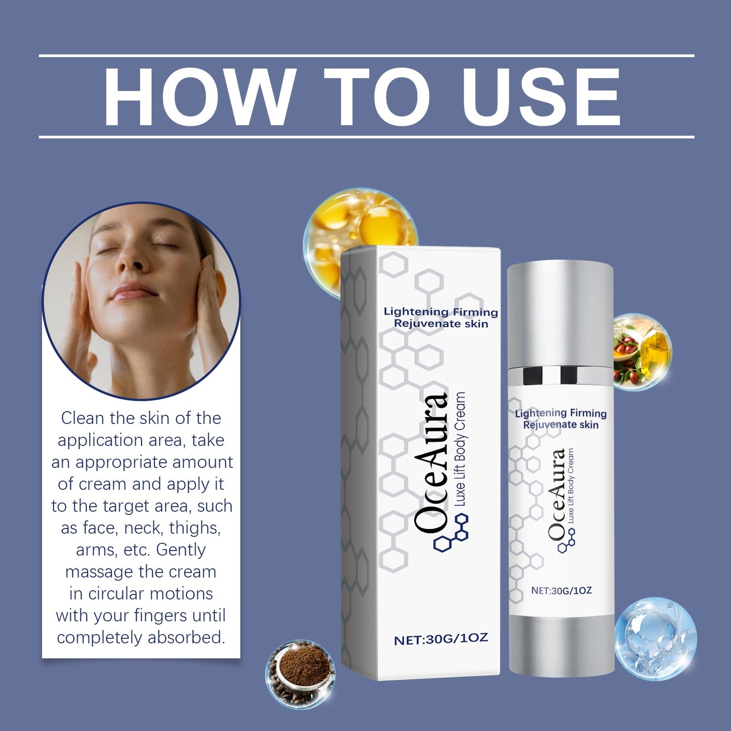 OceAura Body Cream Hydrates And Hydrates Hydrating Firming Repair Face Cream Body Cream