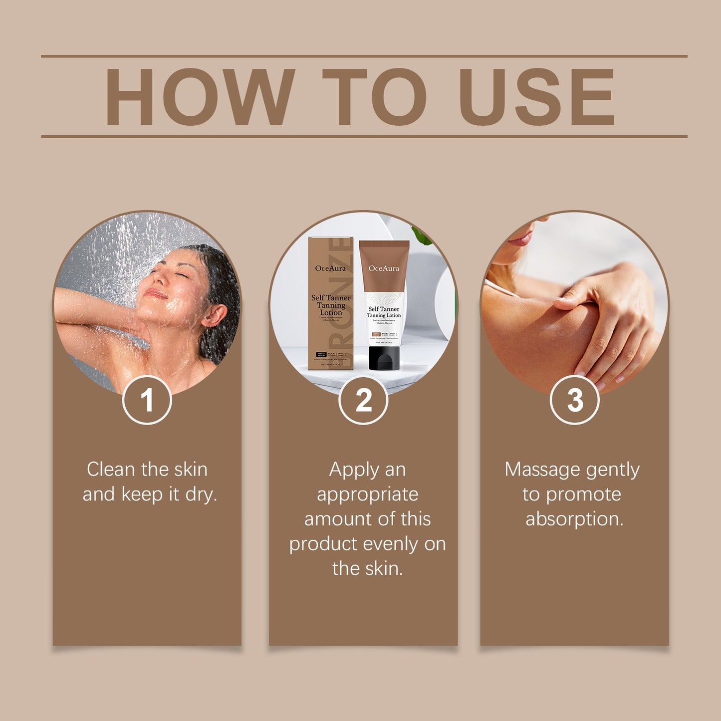 OceAura Hydrating, Moisturizing, Sun-Proof And Tanning Cream, Radiant, Natural Bronze Complexion, Gentle Herbal Essence Lotion
