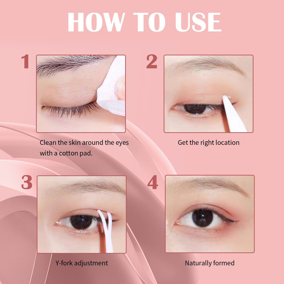 EELHOE Lace Non-trace Double Eyelid Tape, Natural Non-trace Non-glue Lace Double Eyelid Tape B