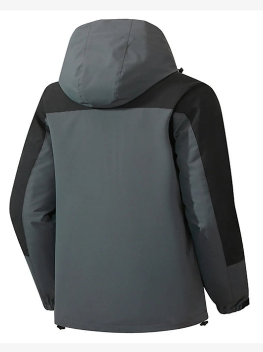 Men's Full Size Multi-Pocket Long Sleeve Hooded Jacket Plus Size