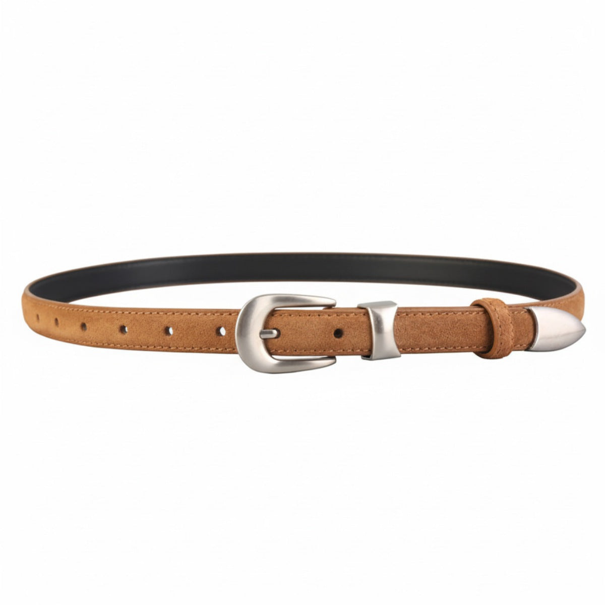 Skinny Belt with Silver Buckle