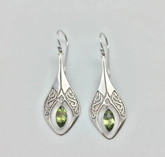 Alloy Rhinestone Cutout Earrings