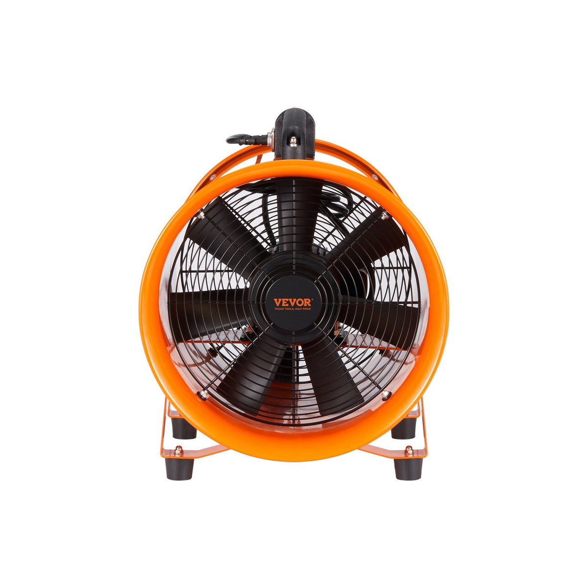 VEVOR Portable Ventilator, 12 Inch Heavy Duty Cylinder Fan With 16.4ft Duct Hose, 585W Strong Shop Exhaust Blower 3198CFM, Industrial Utility Blower For Sucking Dust, Smoke, Smoke Home Workplace