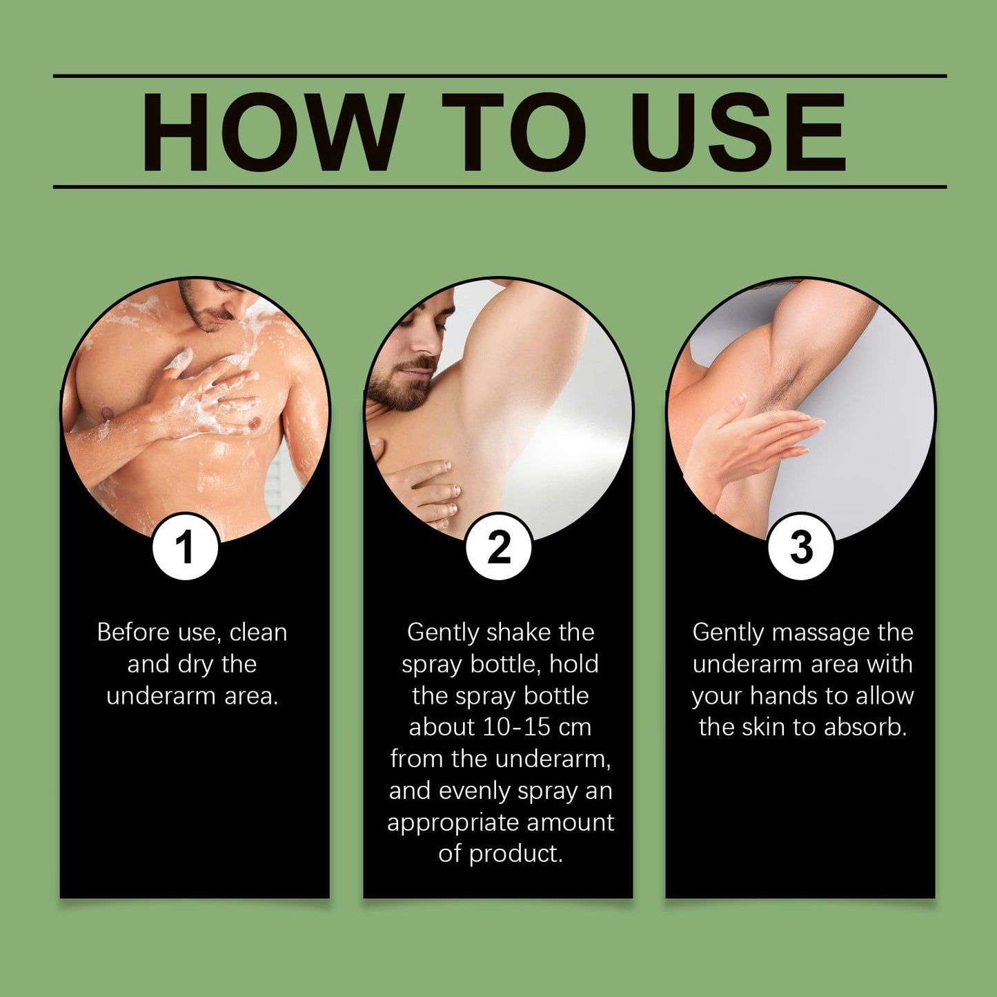East Moon Men's Freshening Spray Armpit Odor Perspiration Cleaning Natural Fragrance Treatment Spray