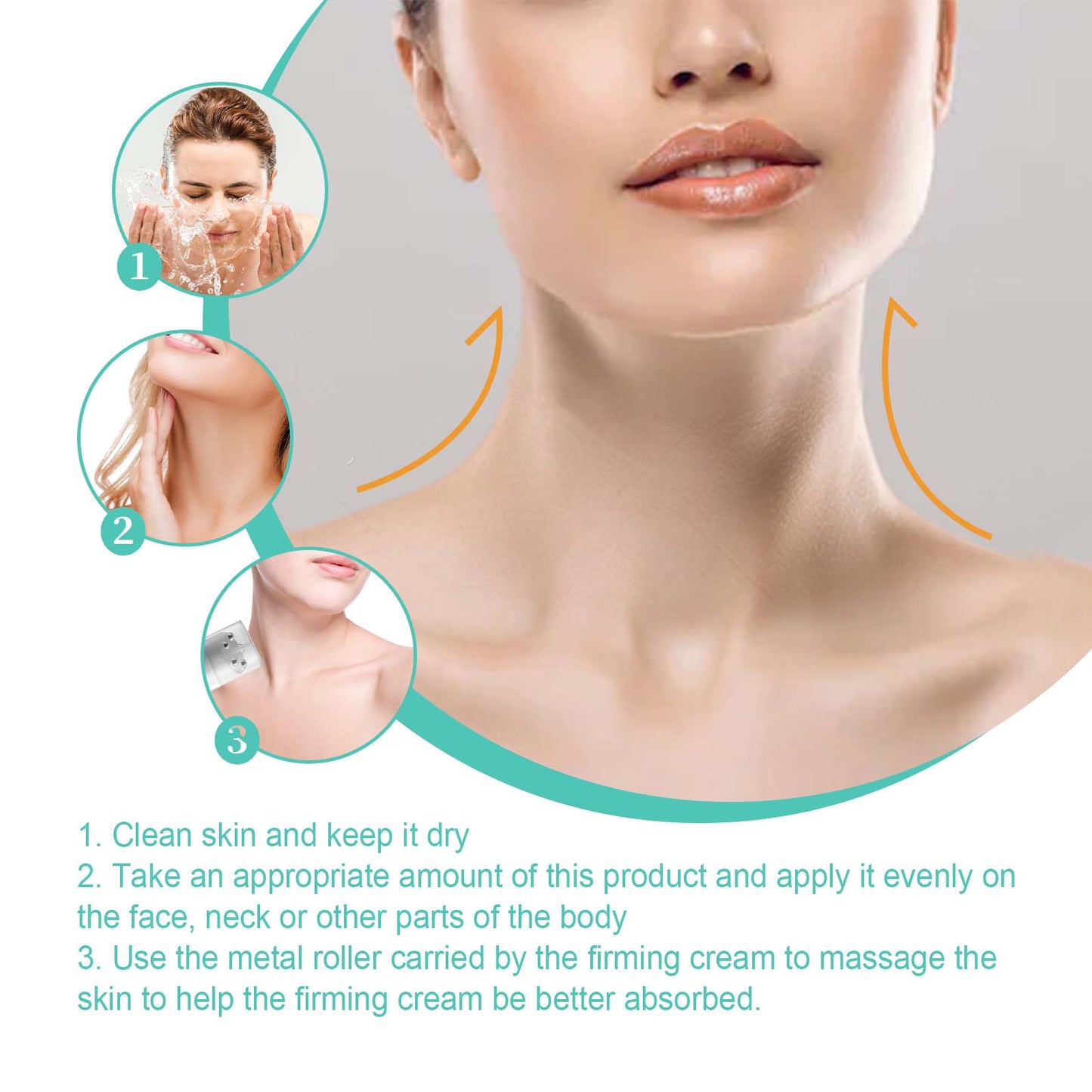 Hoygi Neck Firming Cream, Lighten Neck Lines Firming Brightening Skin Hydrating Anti-Wrinkle Firming Lifting Cream
