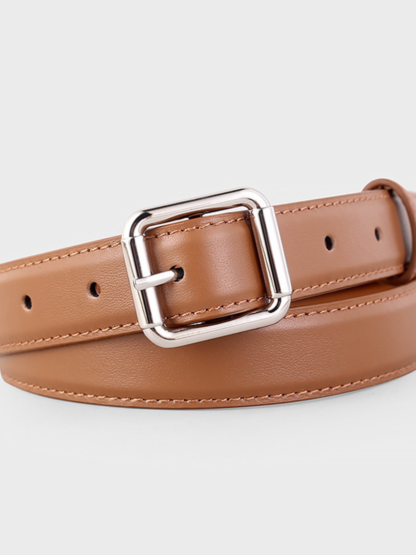 Square Buckle Leather Belt