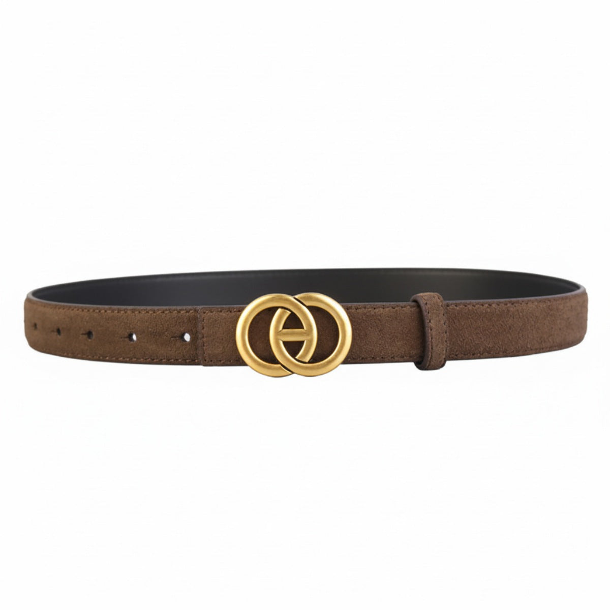 Golden Buckle Leather Belt