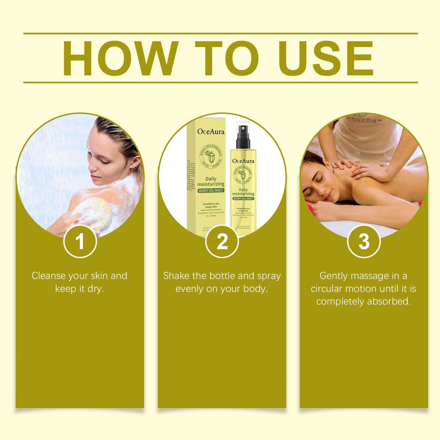 OceAura Vitamin E Moisturizing Body Oil, Daily Moisturizing Care For Body Skin Moisturizing Body Care Oil