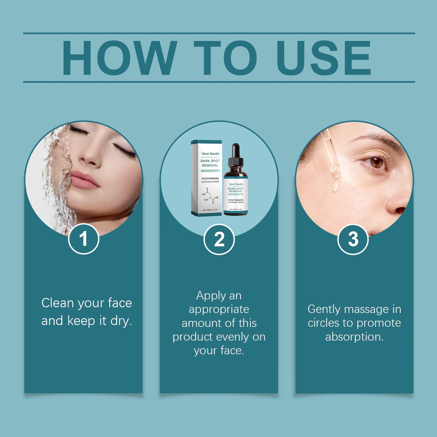 West&Month Brightening Serum, Moisturizing, Hydrating, Brightening, Nourishing And Nourishing The Skin