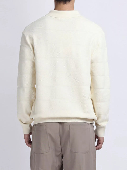 Men's Plus Size Button Detail Long Sleeve Knit Top