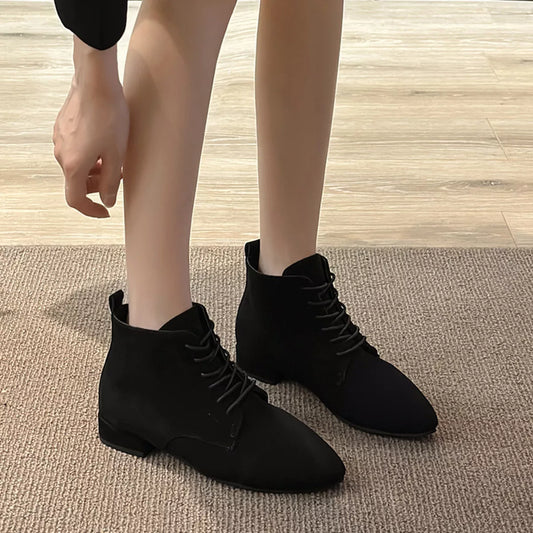 Point Toe Block Heels Boots