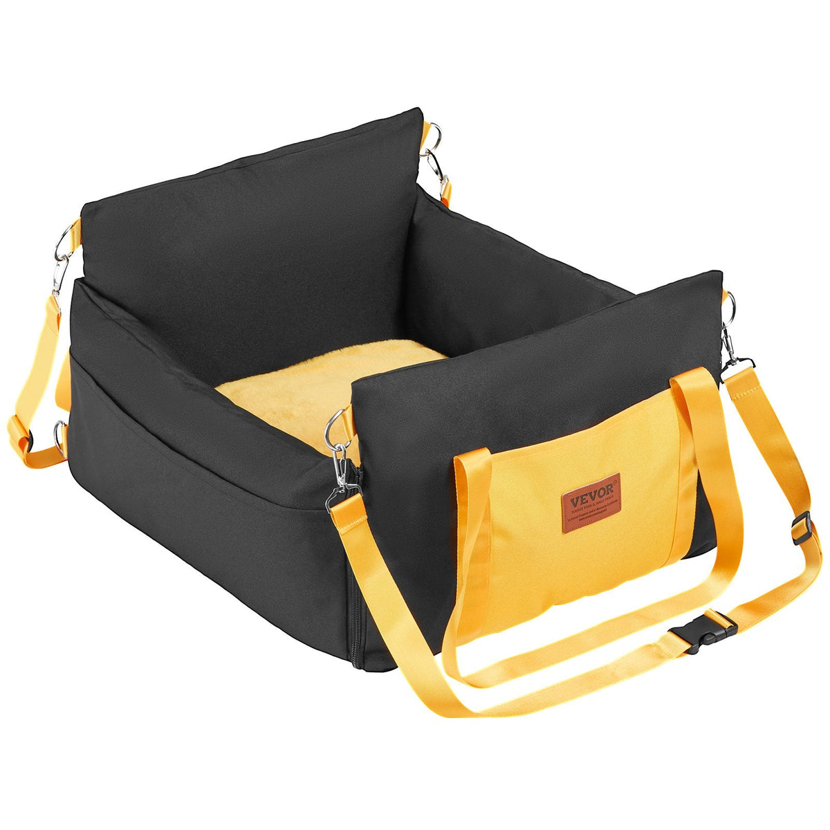 VEVOR Dog Booster Car Seat Pet Car Seat For Small Dog Up To 25lbs Black