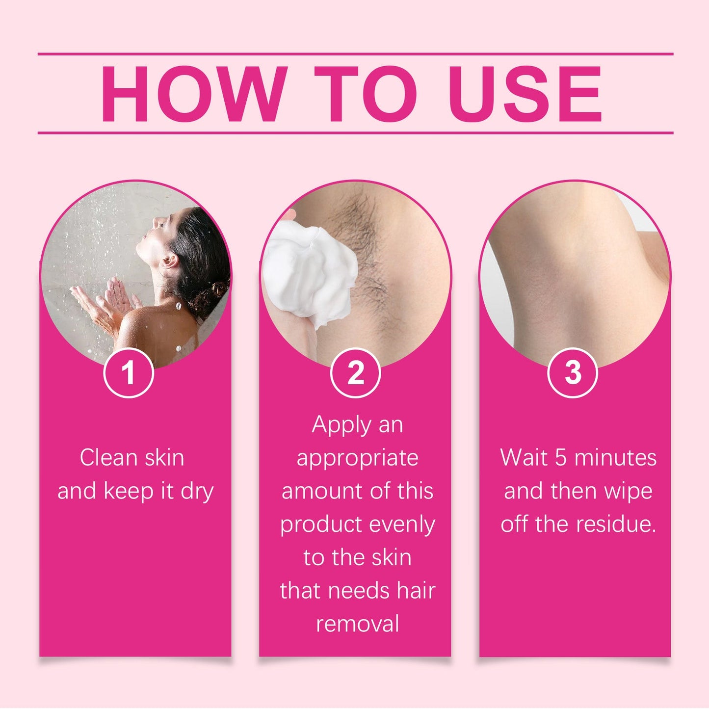 OUHOE Gentle Depilatory Mousse Gentle Depilatory Body Hair Removal Refreshing Silky Skin Care Foam Mousse
