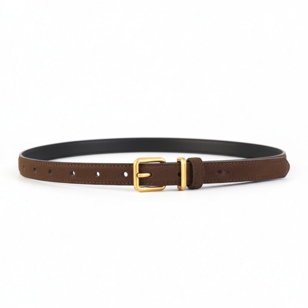 Golden Buckle Skinny Belt