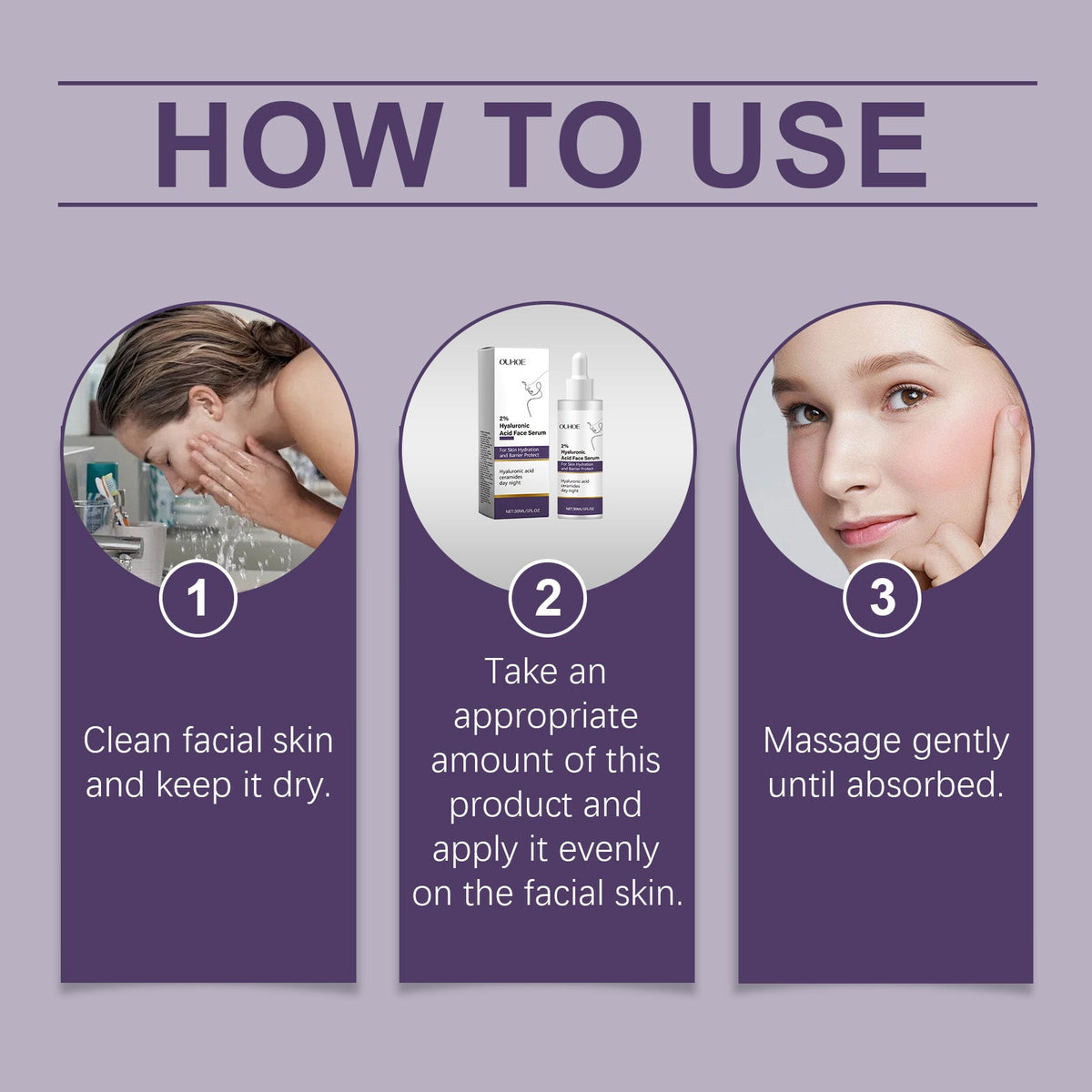 OUHOE Facial Hydrating Essence With Hyaluronic Acid, Moisturizes And Nourishes The Skin Deeply