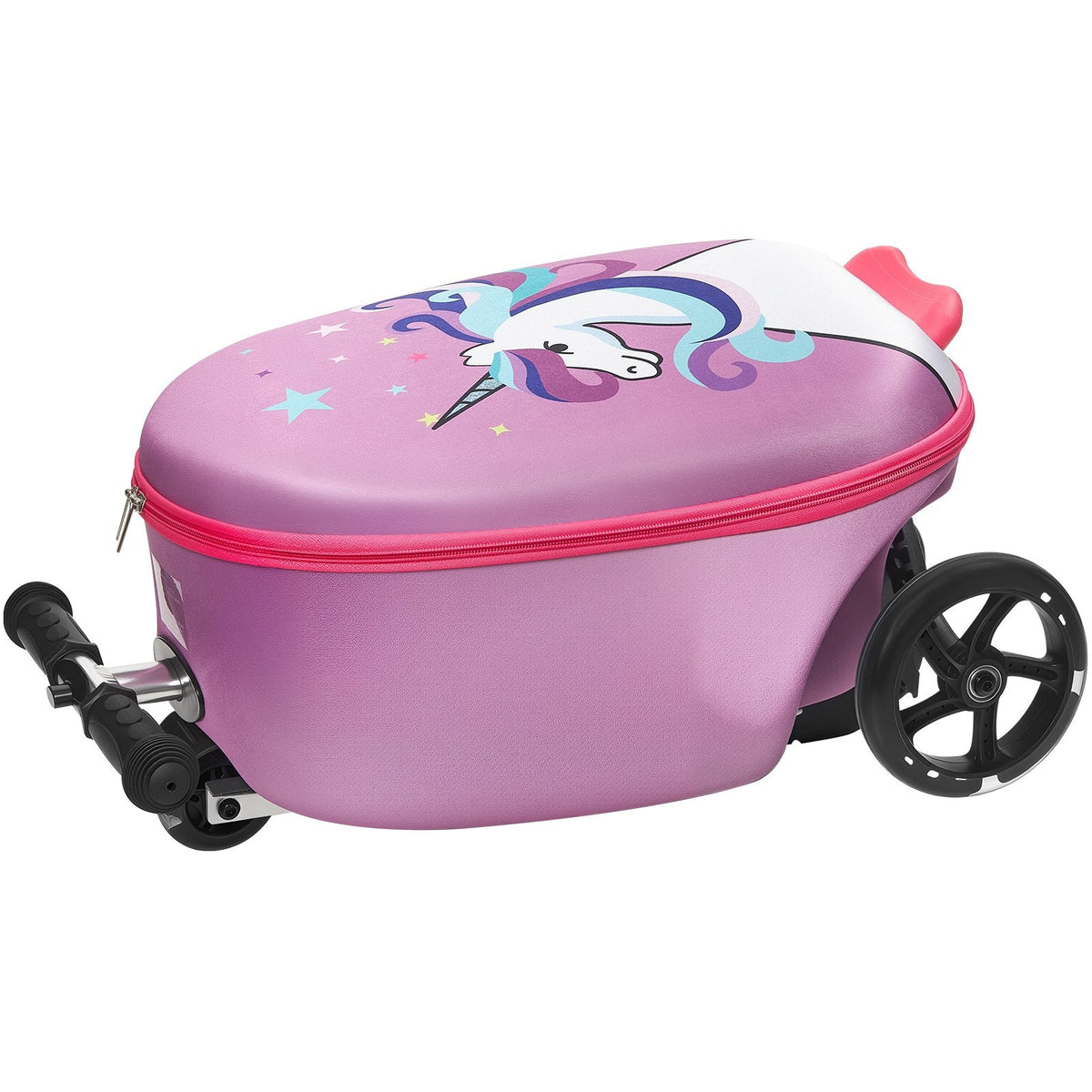 Ride-on Luggage 20-inch Kids Scooter Suitcase With FlashWheels Purple