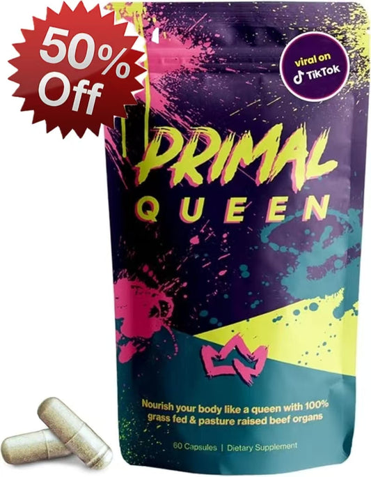 Primal Queen Beef Organ Superfood - 30 Day Refill,Female-Optimized Beef Organ Superfood Supplement (Beef Liver, Kidney, Heart, & 3 More) - 100% Grass Fed, Pasture Raised Cattle - Balance Hormones, Energy, & More for Women