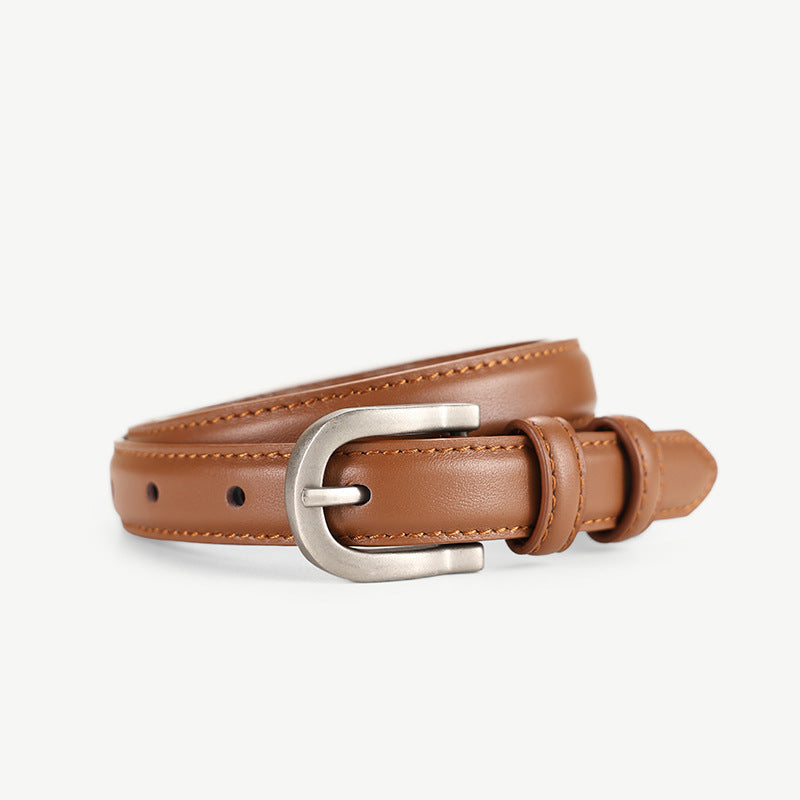 Classic Leather Skinny Belt