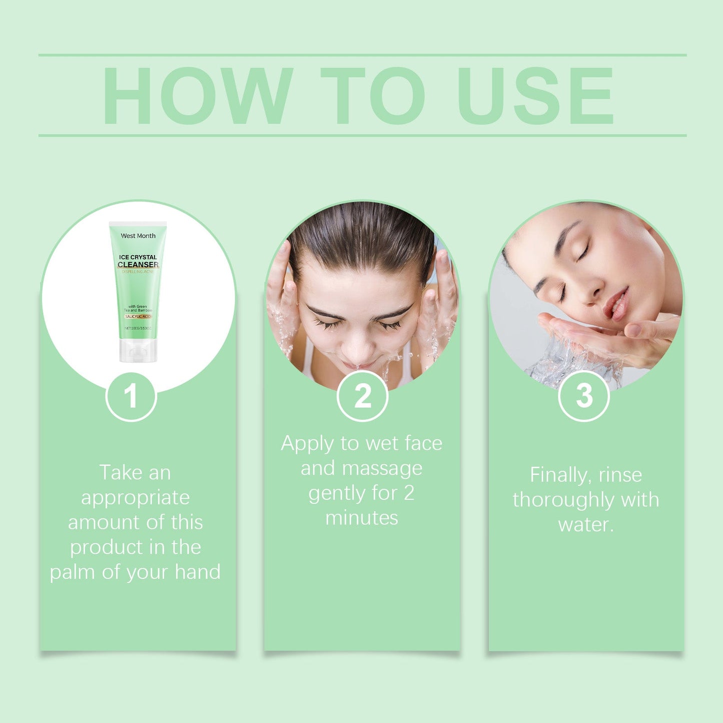 West&Month Anti-Acne Cleanser, Gently Cleanses Pores Refreshing, Non-Tight, Moisturizing And Hydrating