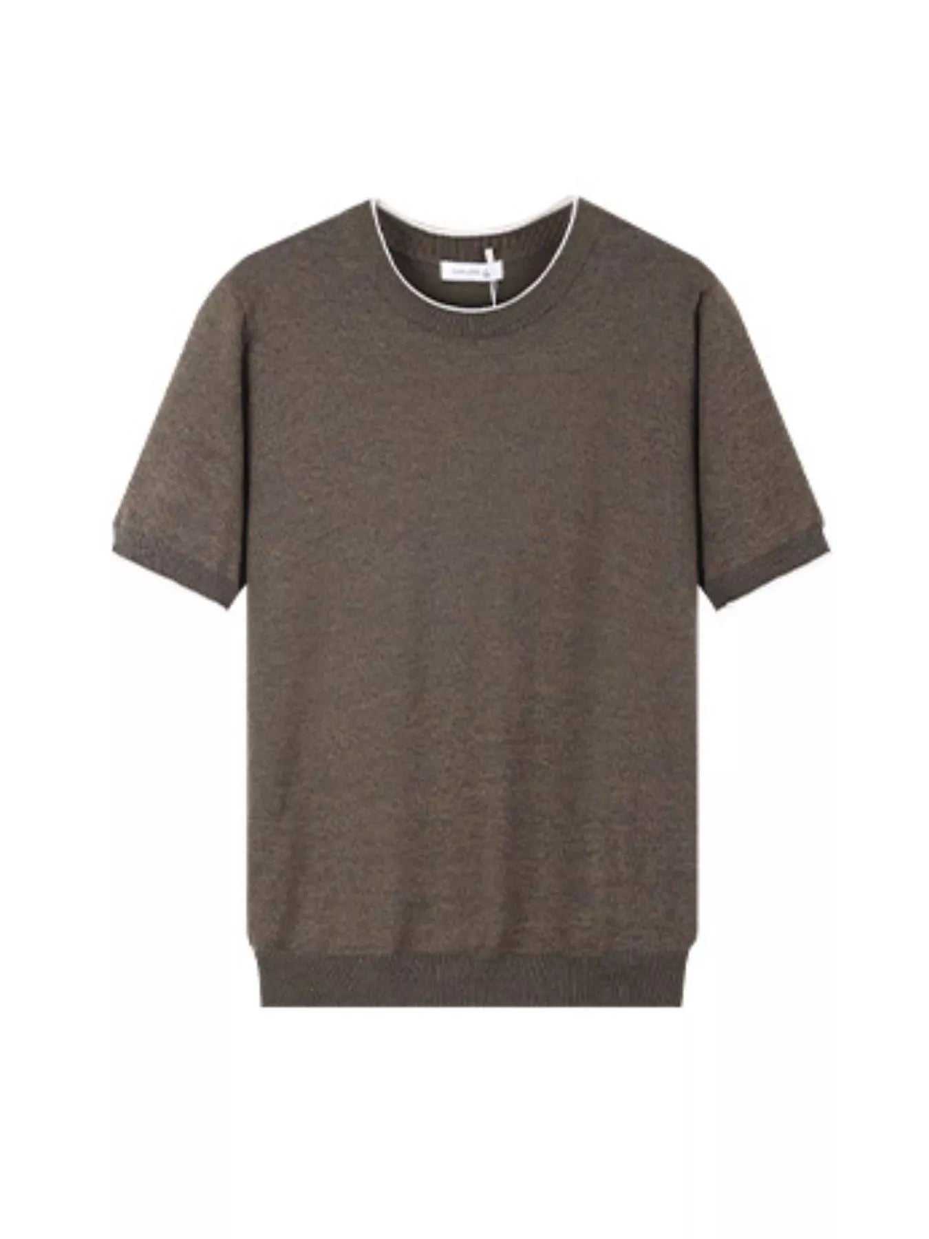 Men's Plus Size Contrast Trim Crew Neck T-Shirt