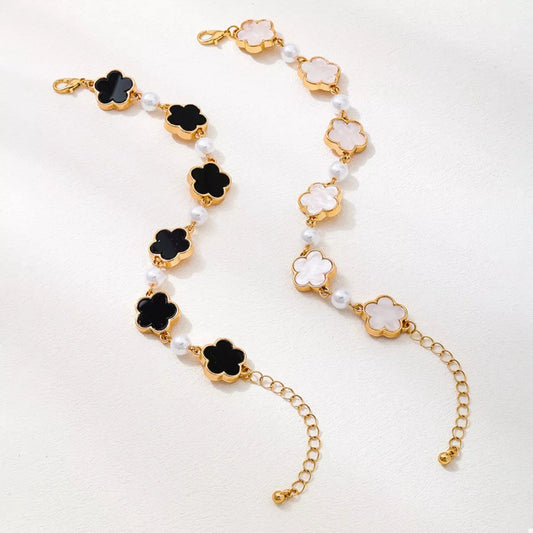 18k Gold-Plated Alloy Flower Bracelet