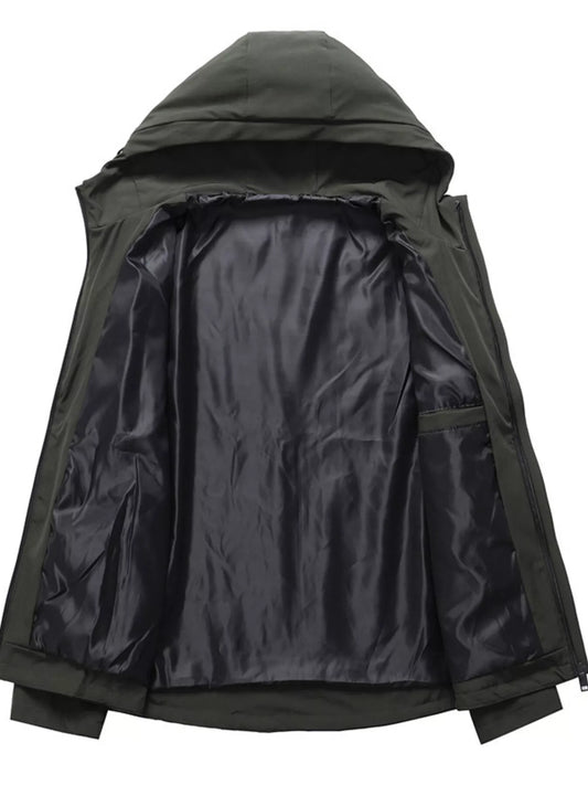 Men's Plus Size Hooded Windproof Casual Jacket