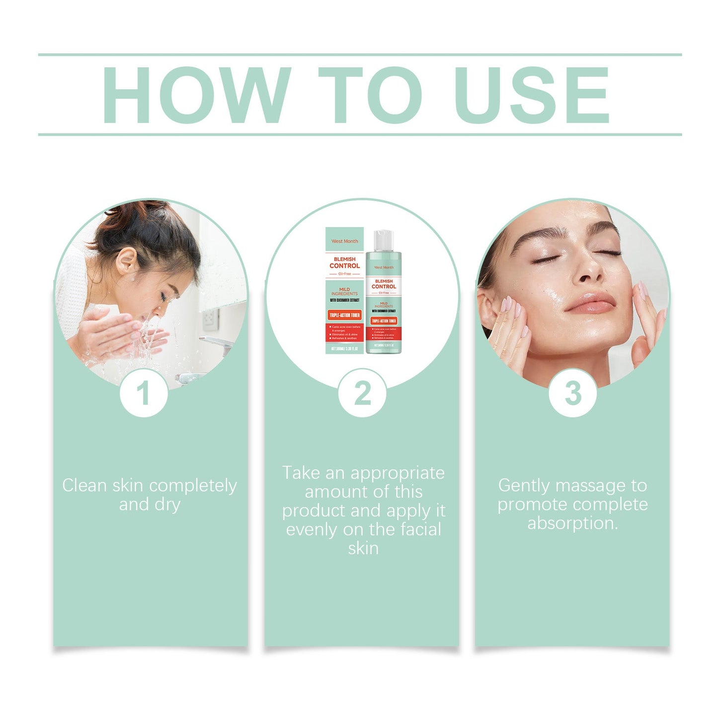 West&Month Facial Toner With Mild Ingredients To Lighten Acne, Nourish And Repair Facial Skin