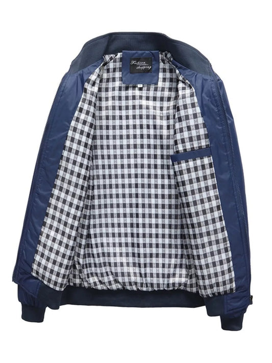 Men's Plus Size Casual Stand Collar Lightweight Jacket