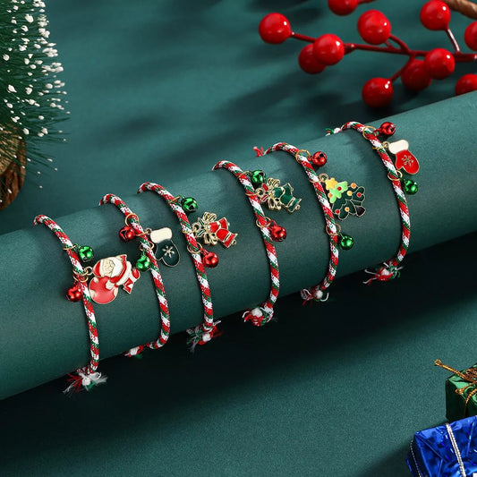 Christmas Charm Braided Rope Bracelet