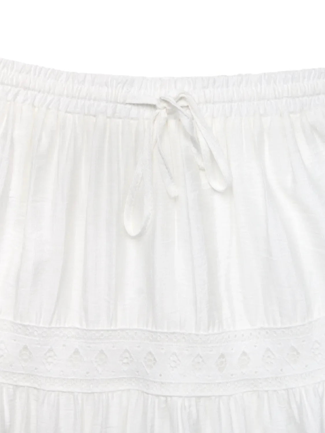 Lace Detail Elastic Waist Skirt