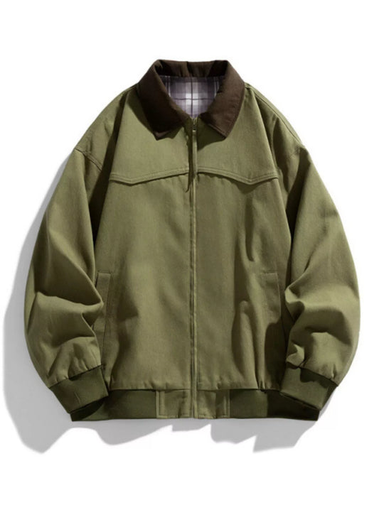 Men's Full Size Zip Up Long Sleeve Jacket Plus Size