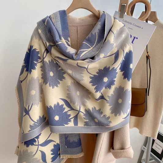 Floral Print Warm Winter Scarf