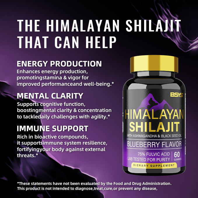 Himalayan Shilajit 8-in-1 Energy & Vitality Gummies supplement | 60 Gummies