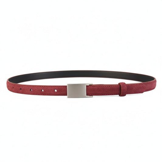 Silver Buckle Skinny Belt