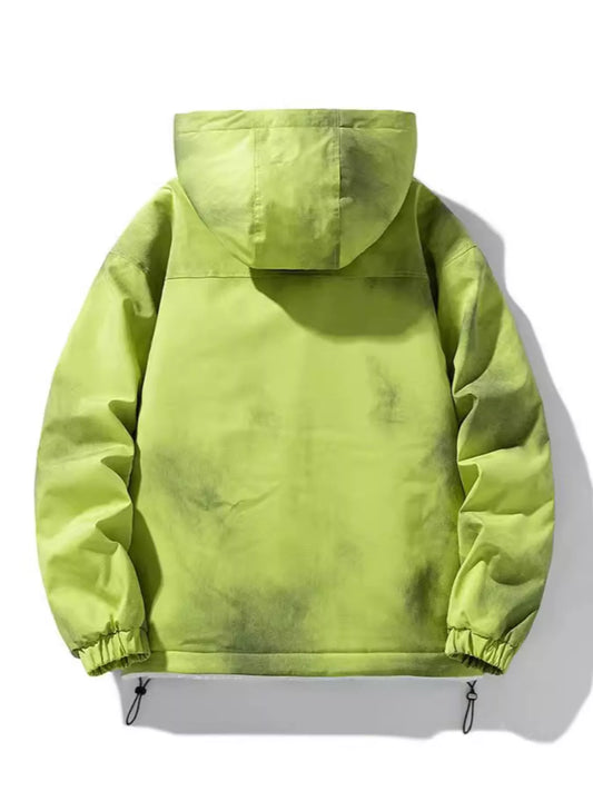 Men's Full Size Hooded Fleece Lined Windproof Jacket Plus Size