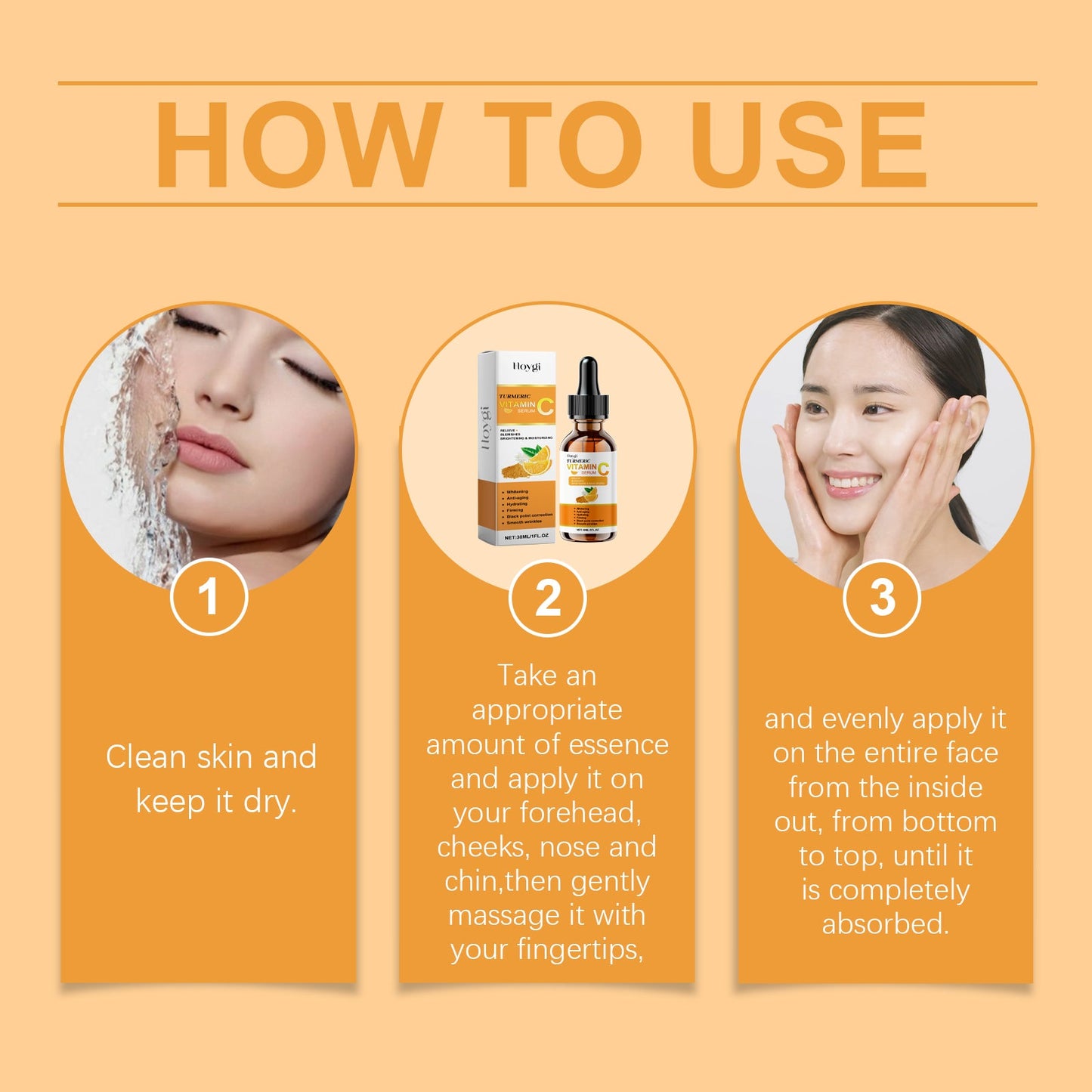 Hoygi Vitamin C Facial Essence, Moisturizing, Hydrating, Brightening, Moisturizing, Anti-Wrinkle And Firming Facial Care Essential Oil
