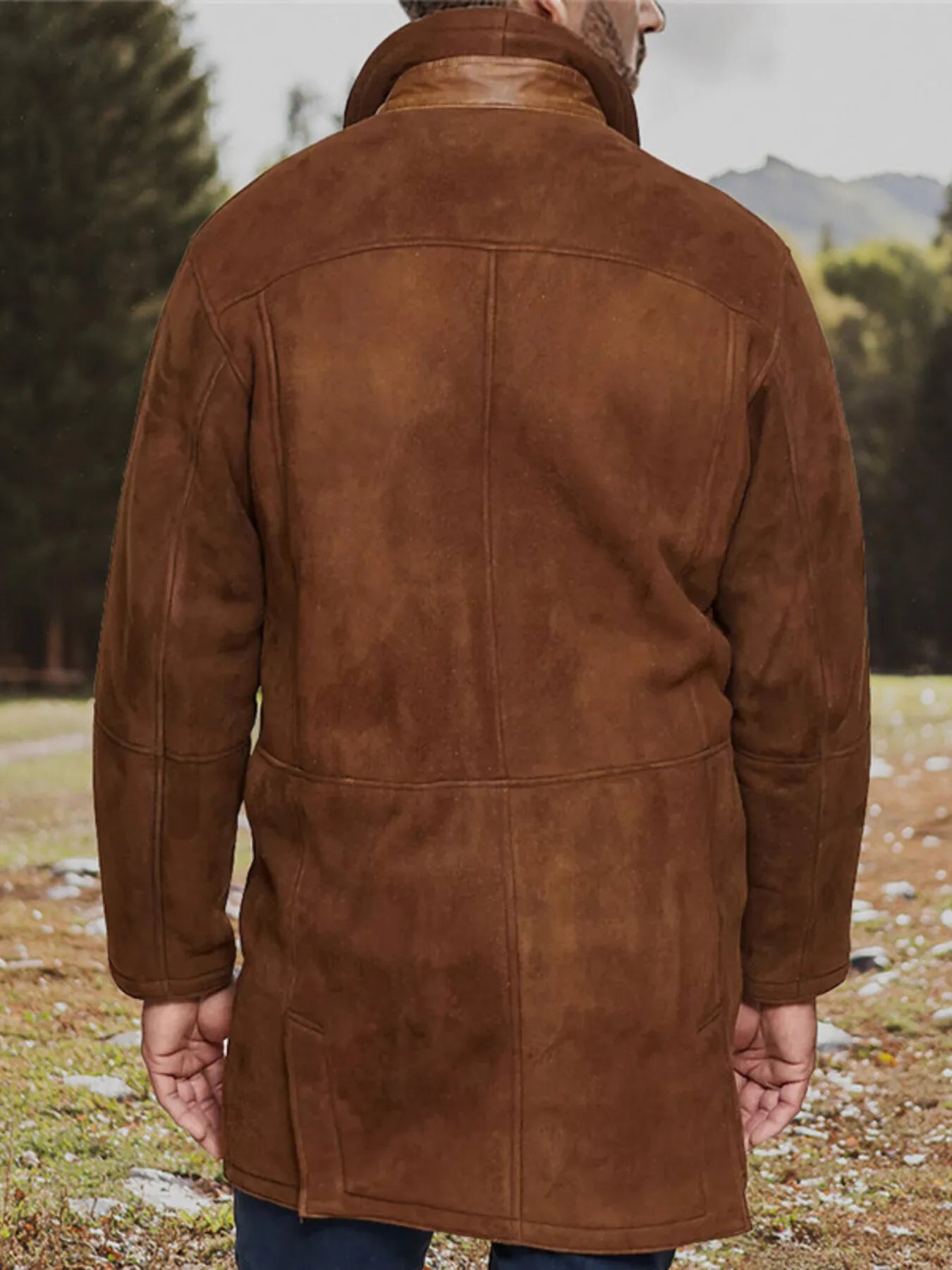 Men's Plus Size Zip Up Long Sleeve Coat