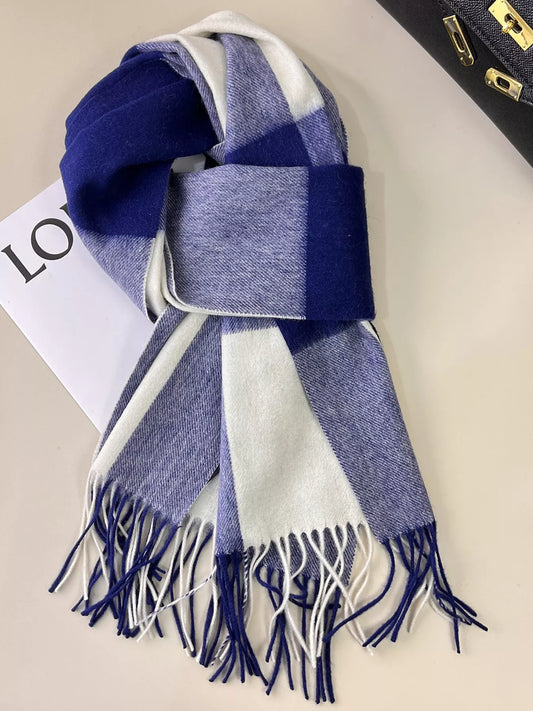 Plaid Fringe Scarf